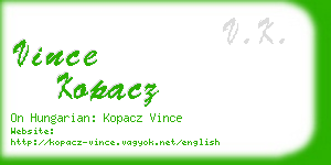 vince kopacz business card